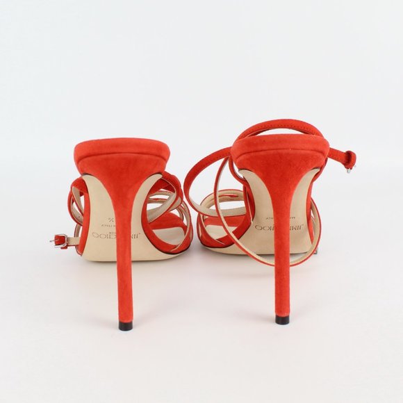 NEW JIMMY CHOO Cutout Suede Sandals - Picture 10 of 16